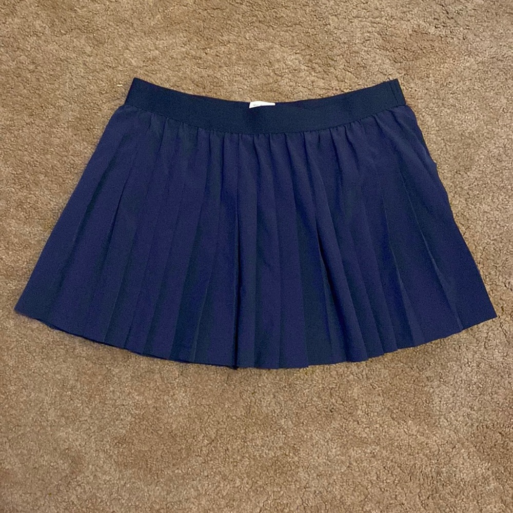 Women's Pleated High-Rise Pull-On Skort Navy - M
